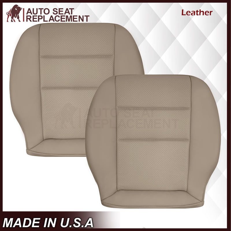 2008-2012 Mercedes Benz GLK250, GLK-350 Driver OR Passenger Bottom Replacement Leather Seat Cover: Perforated Tan - Auto Seat Replacement