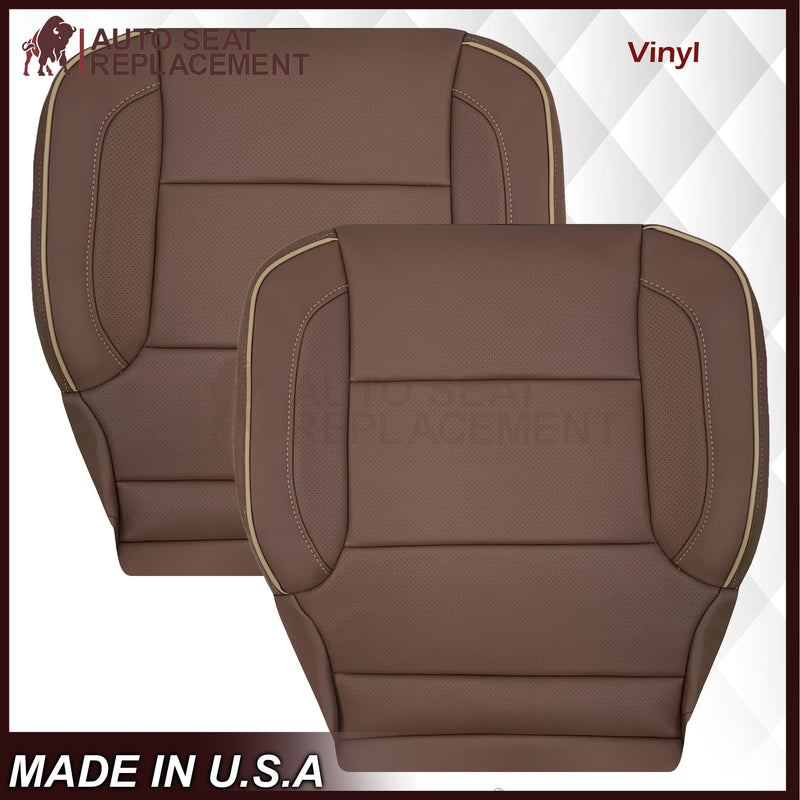 2014-2019 Chevy Silverado 1500 2500HD 3500HD High Country Replacement Perforated Genuine Leather OR Synthetic Leather Seat Covers: Brown - Auto Seat Replacement
