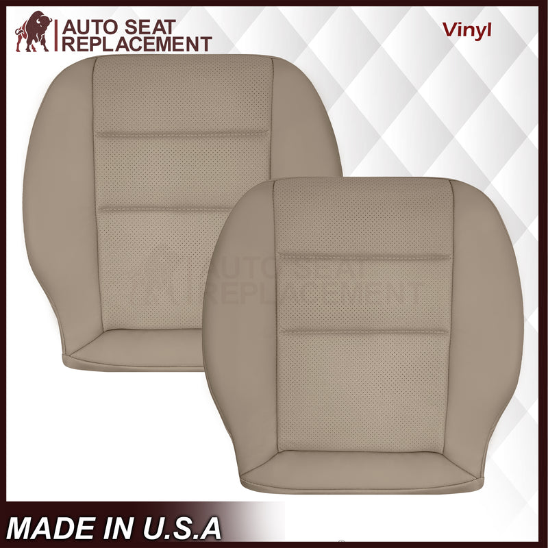 2008-2012 Mercedes Benz GLK250, GLK-350 Driver OR Passenger Bottom Replacement Leather Seat Cover: Perforated Tan - Auto Seat Replacement