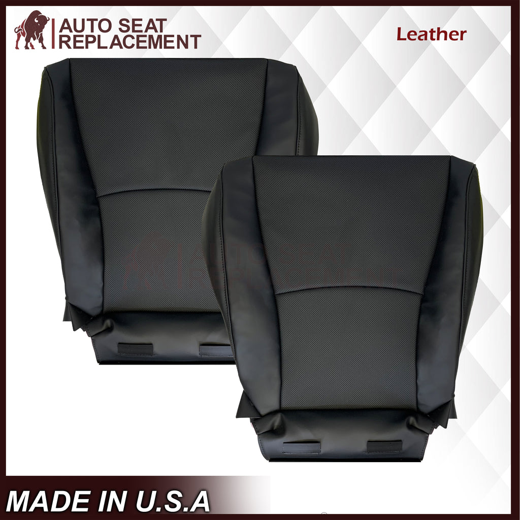 2004 - 2014 Toyota Highlander Driver OR Passenger Side Bottom PERFORATED Genuine Leather/Synthetic Leather Seat Covers In Black