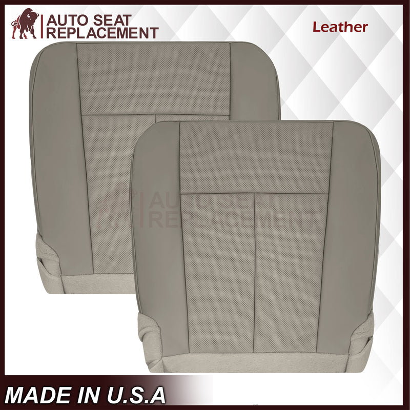 2007-2014 Ford Expedition Eddie Bauer/XLT PERFORATED Leather Replacement Seat Cover in Gray - Auto Seat Replacement