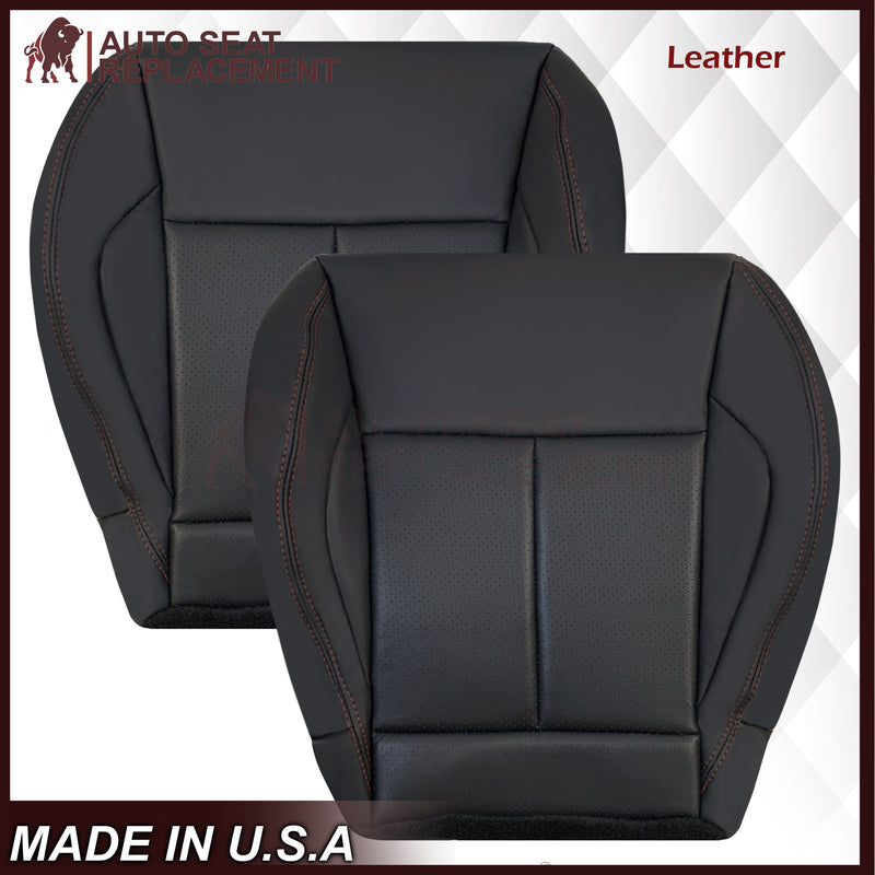 2013 - 2017 Nissan Juke Replacement Bottom Seat Cover: Black W/ Red Stitching