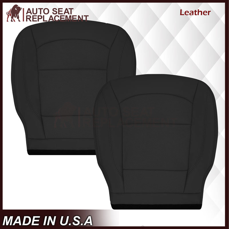 2016-2019 Ford Explorer Limited Replacement Leather or Synthetic Leather Seat Cover:  Ebony Black Perforated