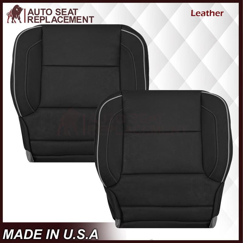 2014-2019 Chevy Silverado 1500 2500HD 3500HD High Country Replacement Perforated Genuine Leather OR Synthetic Leather Seat Covers: Black - Auto Seat Replacement