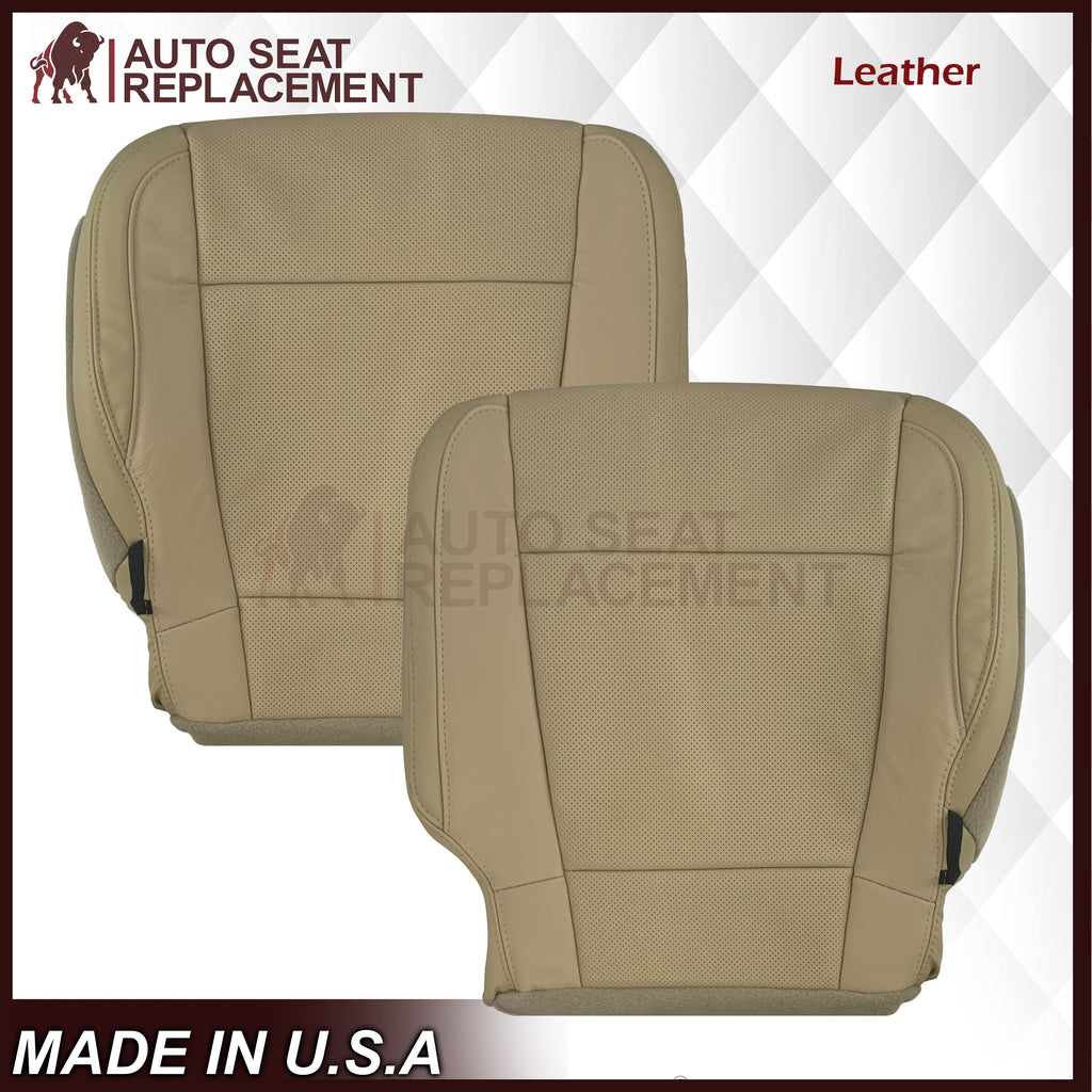 2015-2017 Ford F-150 Lariat Light Cashmere Tan Replacement Seat Covers in Genuine Leather or Synthetic Leather