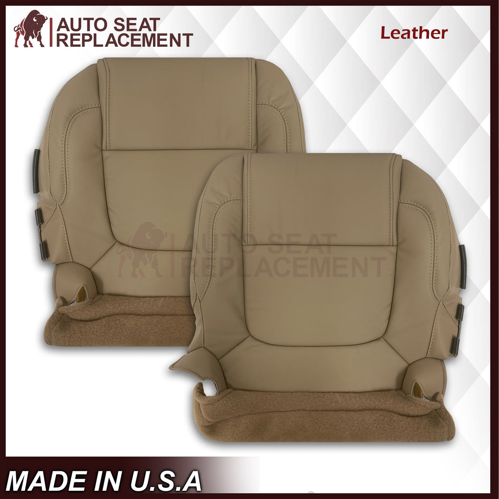 2011 - 2015 Ford Explorer Replacement Leather Bottom Seat Covers In Tan: Choose Leather OR Vinyl