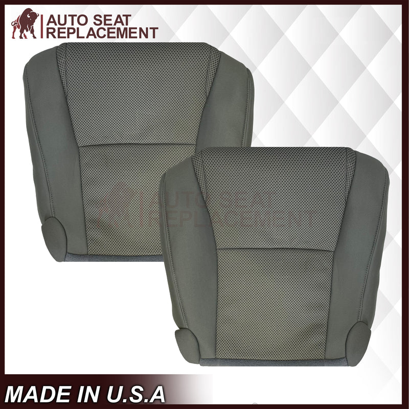 2009 - 2015 Toyota Tacoma Driver OR Passenger Side Bottom Replacement Cloth Seat Covers In Gray