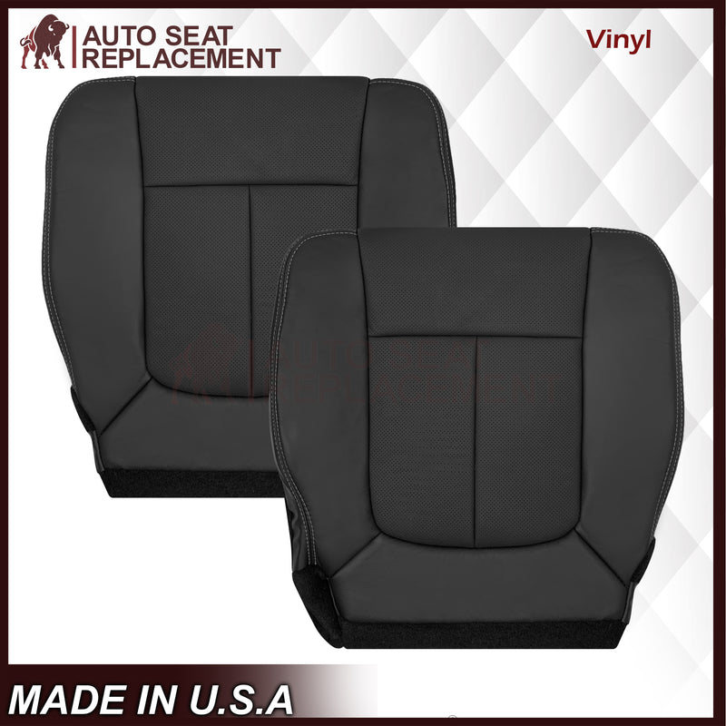 2009 - 2014 Ford F-150 Lariat Replacement Perforated Genuine Leather / Synthetic Leather Seat Cover In Black