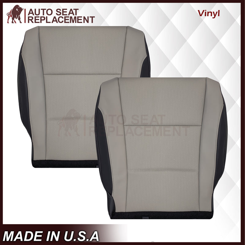 2016-2022 Lexus RX350 RX450h Replacement Perforated Synthetic Leather Seat Cover: 2-Tone Gray & Black