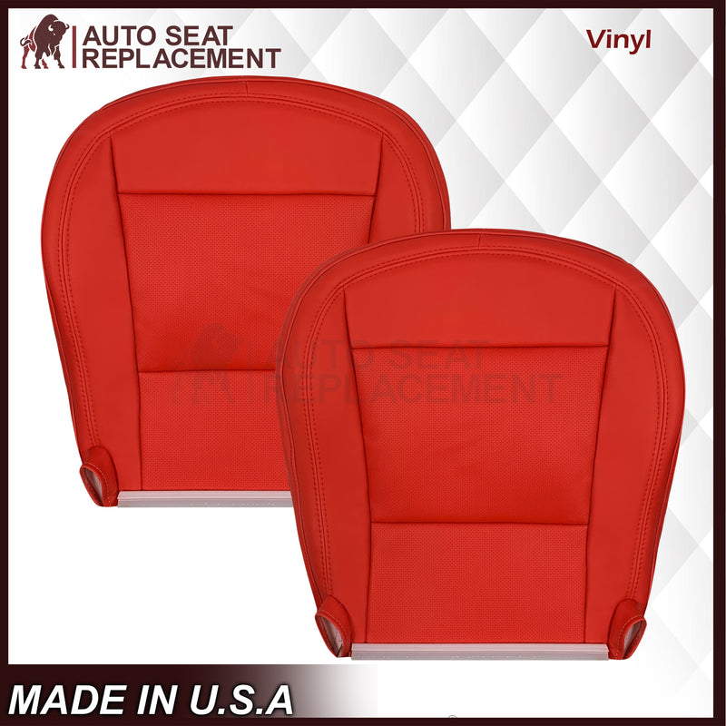 2014 - 2019 For Chevy Corvette C7 , ZR1 , Z06 Synthetic Leather Seat Covers: Adrenalin Red - Auto Seat Replacement