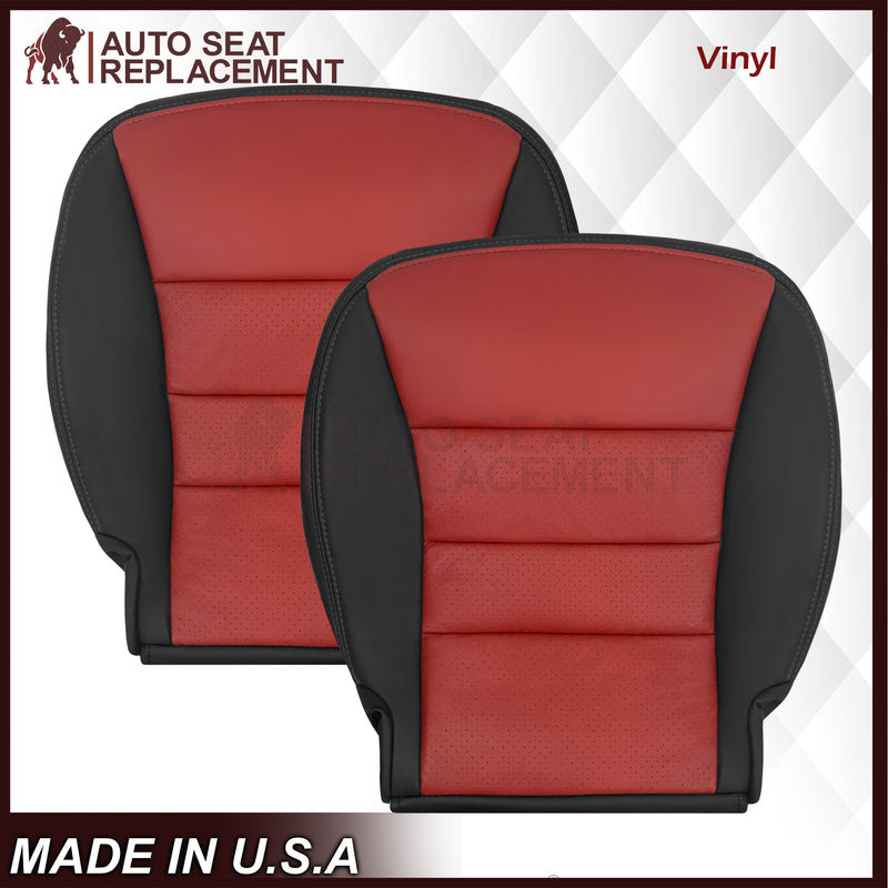2005 - 2007 Corvette C6 Replacement Seat Cover 2-tone black and Cobalt Red