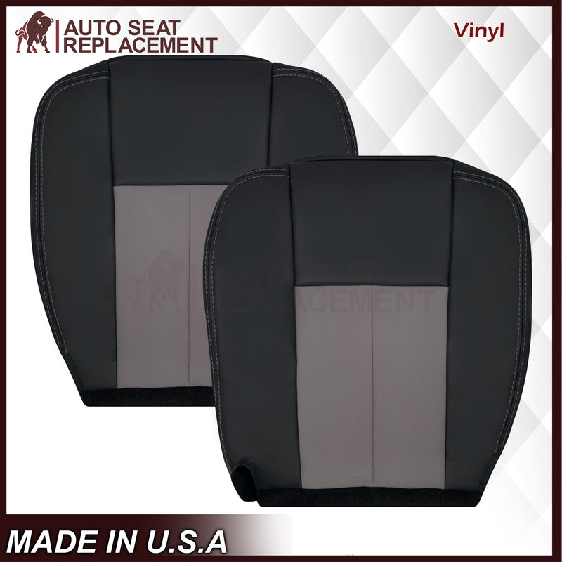 2004 Dodge Ram 1500 SLT Quad Cab Leather or Synthetic Leather With Suede Insert Replacement Seat Covers In Dark Slate "Dark Gray"