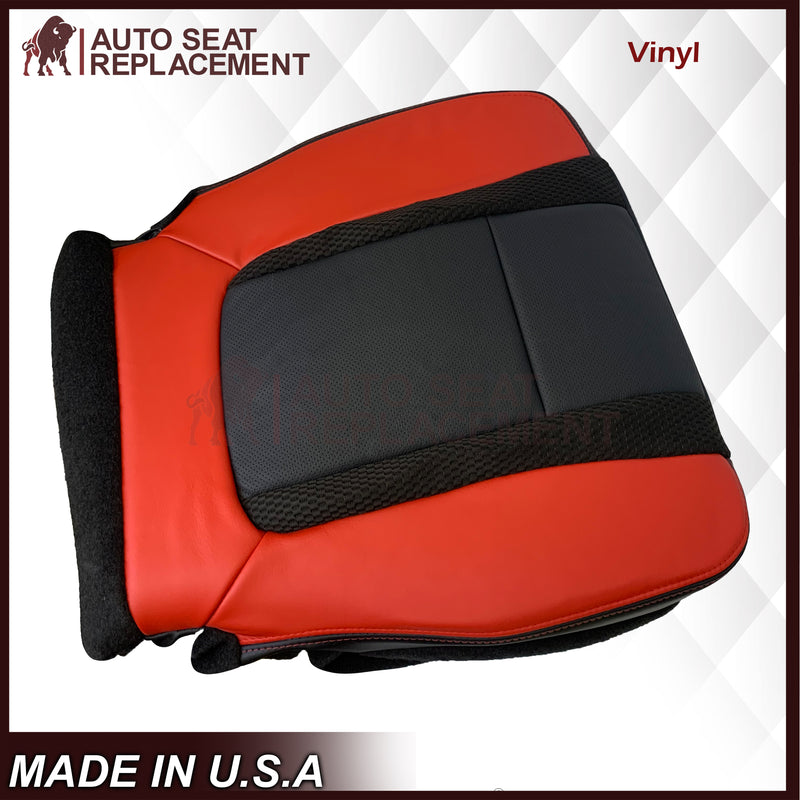 2014 Ford F-150 Raptor SVT Top or Bottom Perforated Seat Cover in 2 Tone Red-Black Choose: Leather or Vinyl