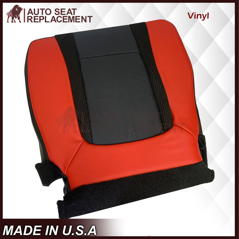 2014 Ford F-150 Raptor SVT Top or Bottom Perforated Seat Cover in 2 Tone Red-Black Choose: Leather or Vinyl