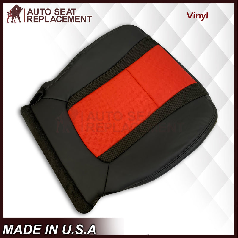 2010 - 2014 Ford F-150 Raptor Top or Bottom Perforated Seat Cover in 2 Tone Red-Black Choose: Leather or Vinyl