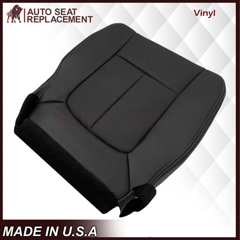 2009 - 2014 Ford F-150 Lariat Replacement Perforated Genuine Leather / Synthetic Leather Seat Cover In Black