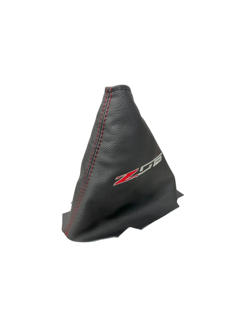 New Embroidery Leather/Suede Manual Shift Boot Cover For Chevy Corvette C6 Z06 2005-2013 - Auto Seat Replacement