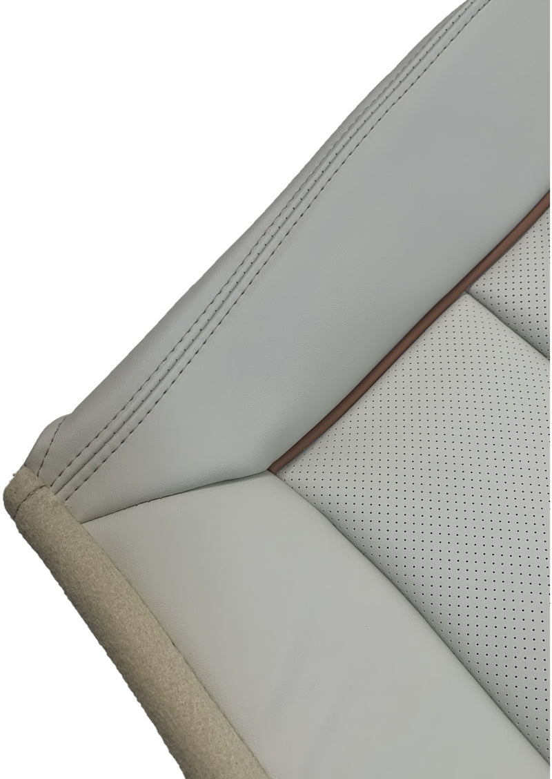 2014-2020 Chevrolet Impala LT Driver or Passenger Bottom Replacement Synthetic Leather Seat Cover: Perforated, Gallery White - Auto Seat Replacement