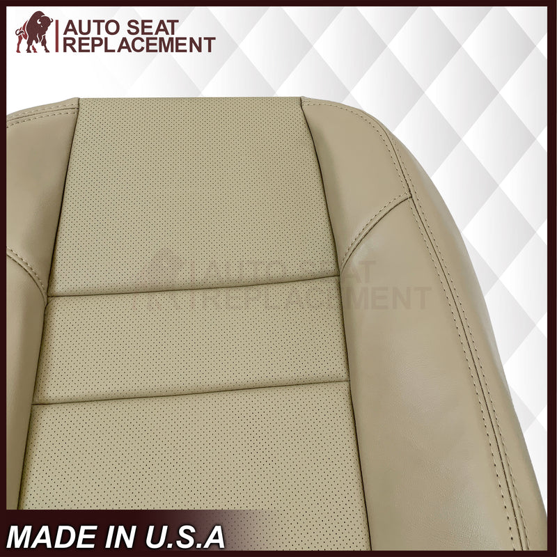 2004-2008 Acura TSX Driver Or Passenger Replacement Genuine Leather / Synthetic Leather Seat Covers: Perforated, Tan
