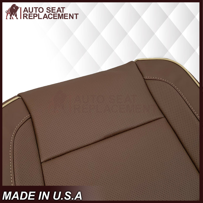 2014-2019 Chevy Silverado 1500 2500HD 3500HD High Country Replacement Perforated Genuine Leather OR Synthetic Leather Seat Covers: Brown - Auto Seat Replacement