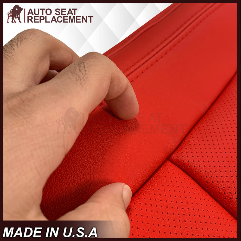 2014 - 2019 For Chevy Corvette C7 , ZR1 , Z06 Synthetic Leather Seat Covers: Adrenalin Red - Auto Seat Replacement