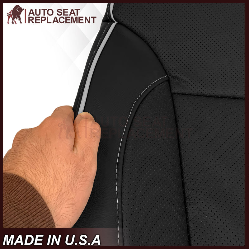 2014-2019 Chevy Silverado 1500 2500HD 3500HD High Country Replacement Perforated Genuine Leather OR Synthetic Leather Seat Covers: Black - Auto Seat Replacement