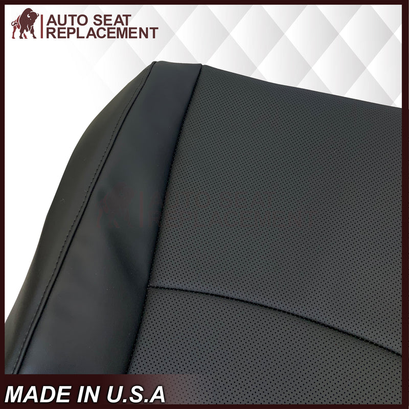 2004 - 2014 Toyota Highlander Driver OR Passenger Side Bottom PERFORATED Genuine Leather/Synthetic Leather Seat Covers In Black