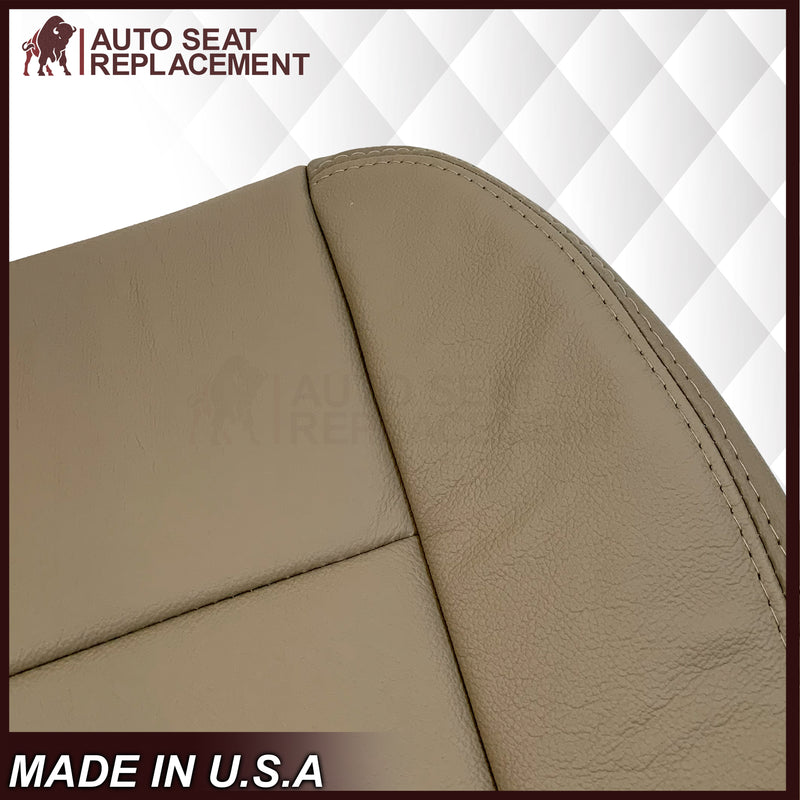2002-2003 Ford F-150 Lariat SuperCrew Replacement Genuine Leather Seat Cover: Medium Parchment Tan - Auto Seat Replacement