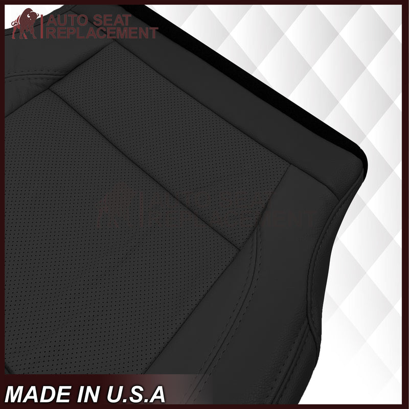 2016-2019 Ford Explorer Limited Replacement Leather or Synthetic Leather Seat Cover:  Ebony Black Perforated