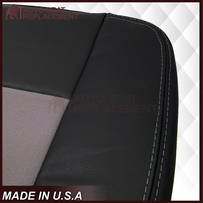 2004 Dodge Ram 1500 SLT Quad Cab Leather or Synthetic Leather With Suede Insert Replacement Seat Covers In Dark Slate "Dark Gray"