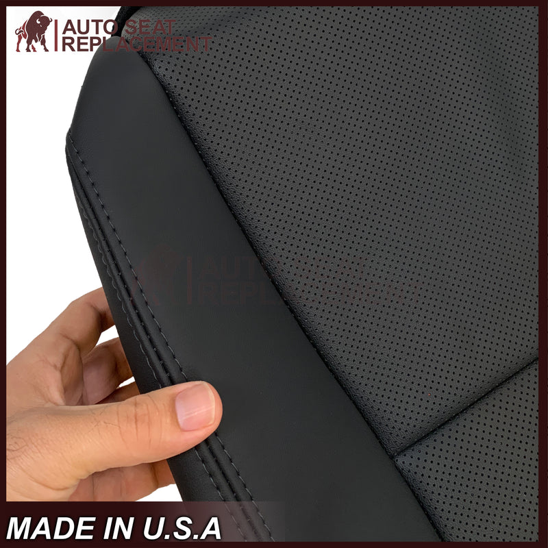 2005 - 2008 Acura TL Driver Or Passenger Replacement Genuine Leather or Synthetic Leather Seat Covers: Perforated Black