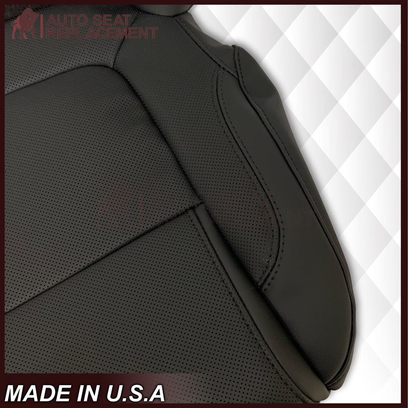 2011 - 2015 Ford Explorer Replacement Perforated Leather/Vinyl Bottom Seat Covers In Black : Choose Leather OR Vinyl