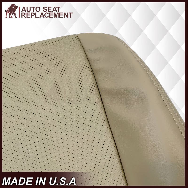 2004-2008 Acura TSX Driver Or Passenger Replacement Genuine Leather / Synthetic Leather Seat Covers: Perforated, Tan