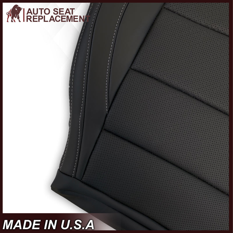 2015-2023 Ford Mustang GT Coupe V6 V8 Perforated Vinyl Replacement Bottom Seat Covers In Black: Choose You Side