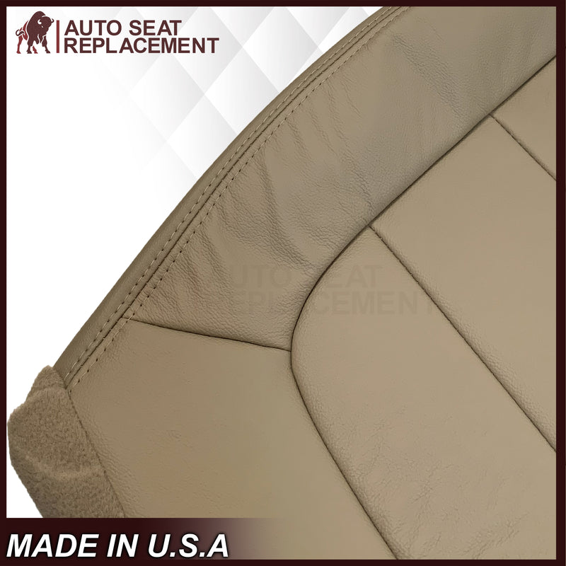 2002-2003 Ford F-150 Lariat SuperCrew Replacement Genuine Leather Seat Cover: Medium Parchment Tan - Auto Seat Replacement