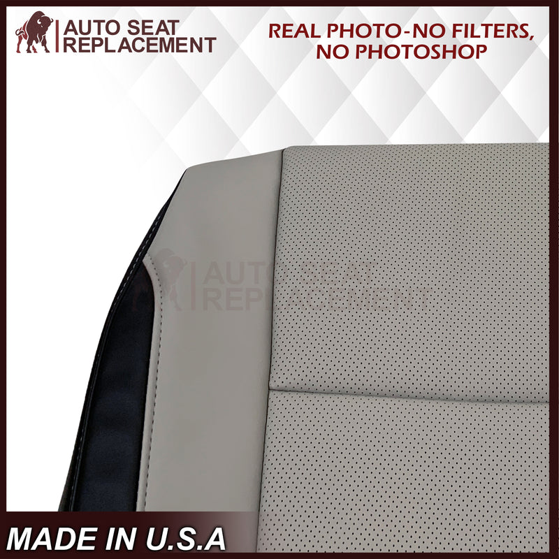 2016-2022 Lexus RX350 RX450h Replacement Perforated Synthetic Leather Seat Cover: 2-Tone Gray & Black
