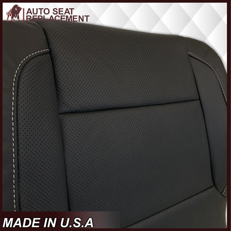 2014 2015 2016 2017 2018 2019 Chevy Silverado Tahoe Suburban & GMC Yukon Perforated Leather Seat Cover Replacement in Black (Perforated Jet Black)