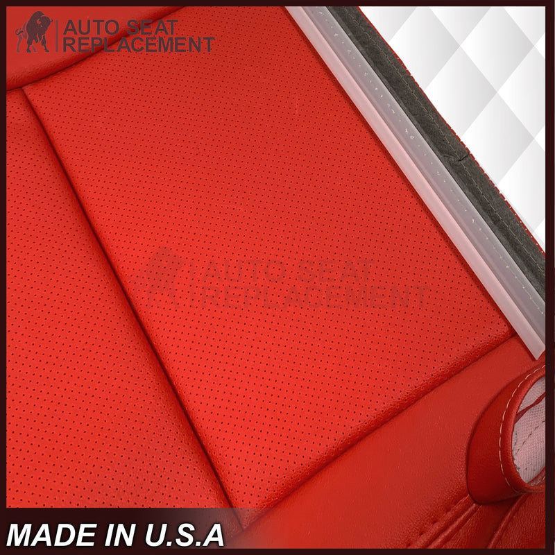 2014 - 2019 For Chevy Corvette C7 , ZR1 , Z06 Synthetic Leather Seat Covers: Adrenalin Red - Auto Seat Replacement