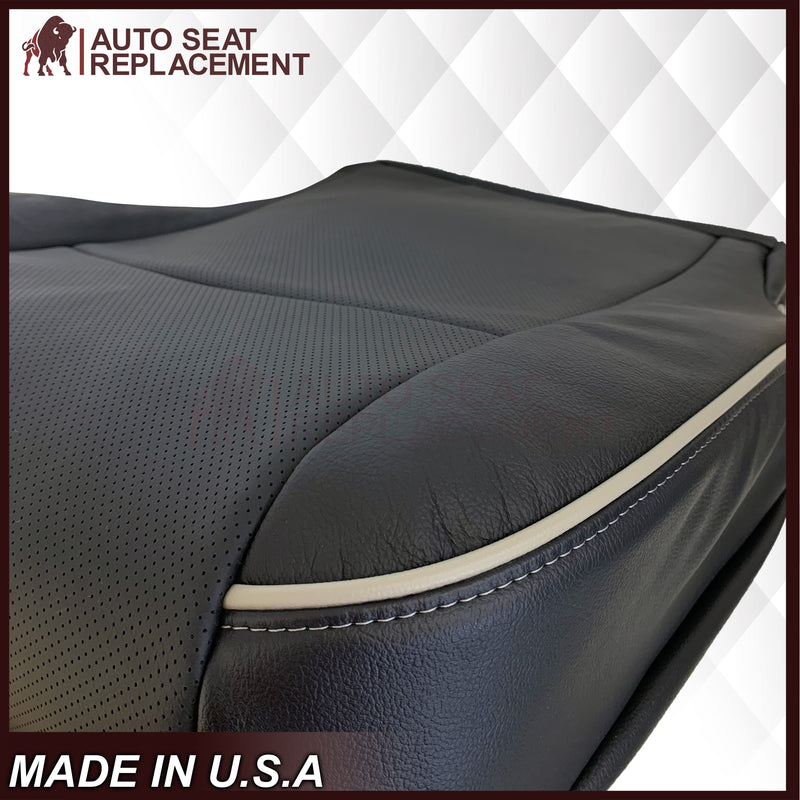 2013 - 2018 Dodge Ram Laramie, Long Horn, Limited Bottom Replacement Seat Cover In Black W/ Gray Pipping