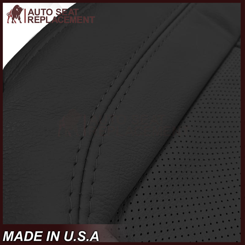 2016-2019 Ford Explorer Limited Replacement Leather or Synthetic Leather Seat Cover:  Ebony Black Perforated