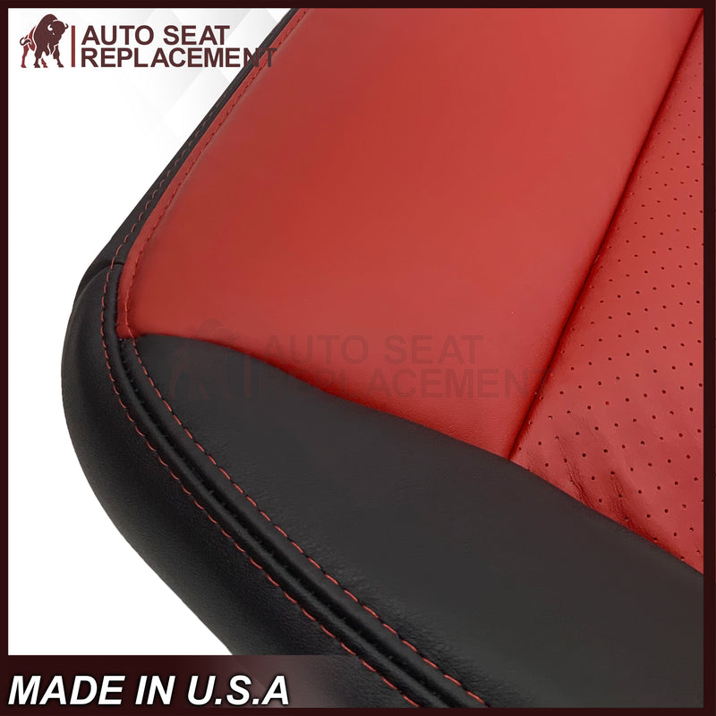 2005 - 2007 Corvette C6 Replacement Seat Cover 2-tone black and Cobalt Red