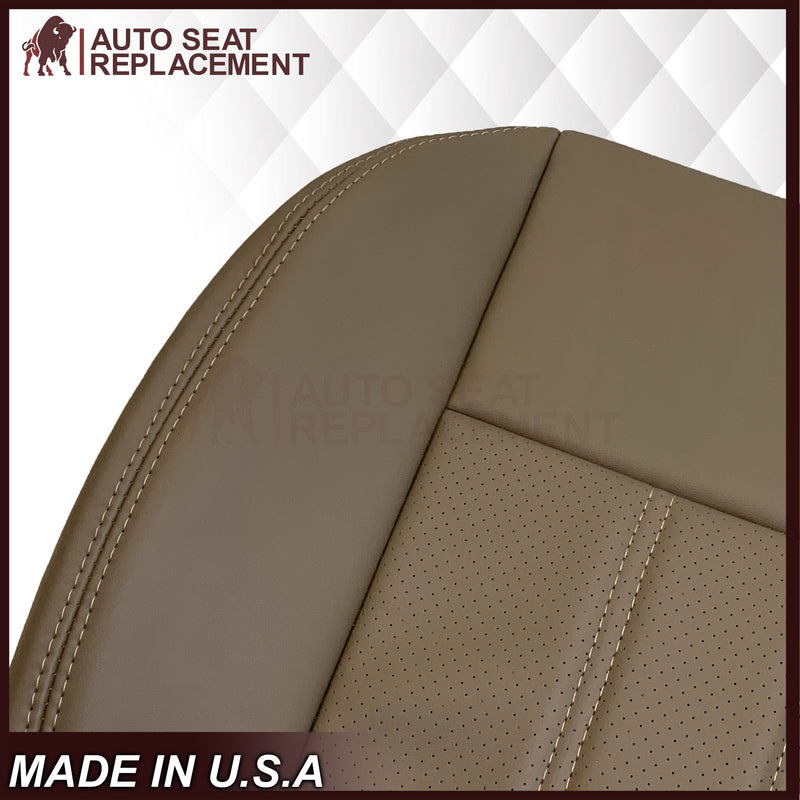 2008 -2020 For Dodge Grand Caravan Front Replacement Seat Cover: Tan Perforated - Auto Seat Replacement