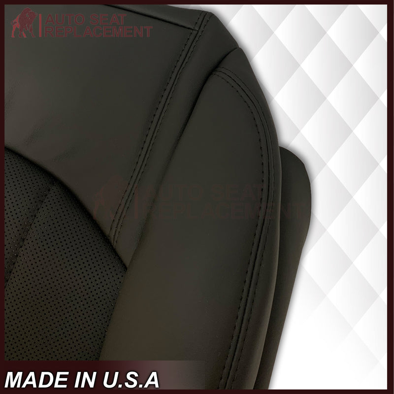 2008-2012 Buick Enclave Driver or Passenger Bottom Perforated Seat Cover in Black: Choose Leather or Vinyl