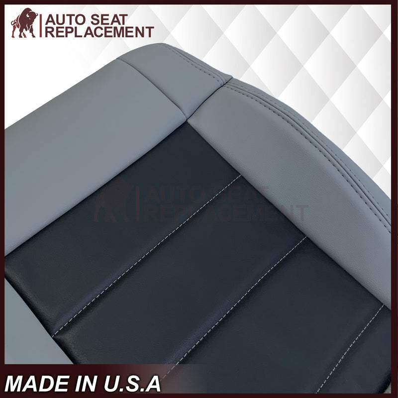 2008 - 2010 Jeep Wrangler Front Bottom Synthetic Leather Seat Cover 2 Tone Gray - Auto Seat Replacement
