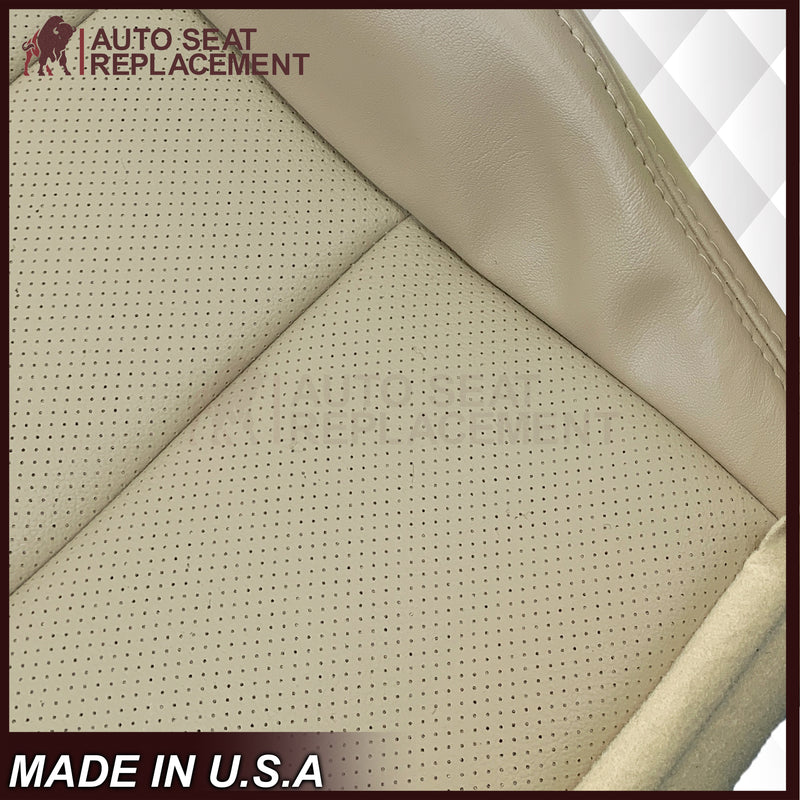 2004-2008 Acura TSX Driver Or Passenger Replacement Genuine Leather / Synthetic Leather Seat Covers: Perforated, Tan