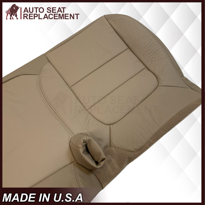 2002-2003 Ford F-150 Lariat SuperCrew Replacement Genuine Leather Seat Cover: Medium Parchment Tan - Auto Seat Replacement