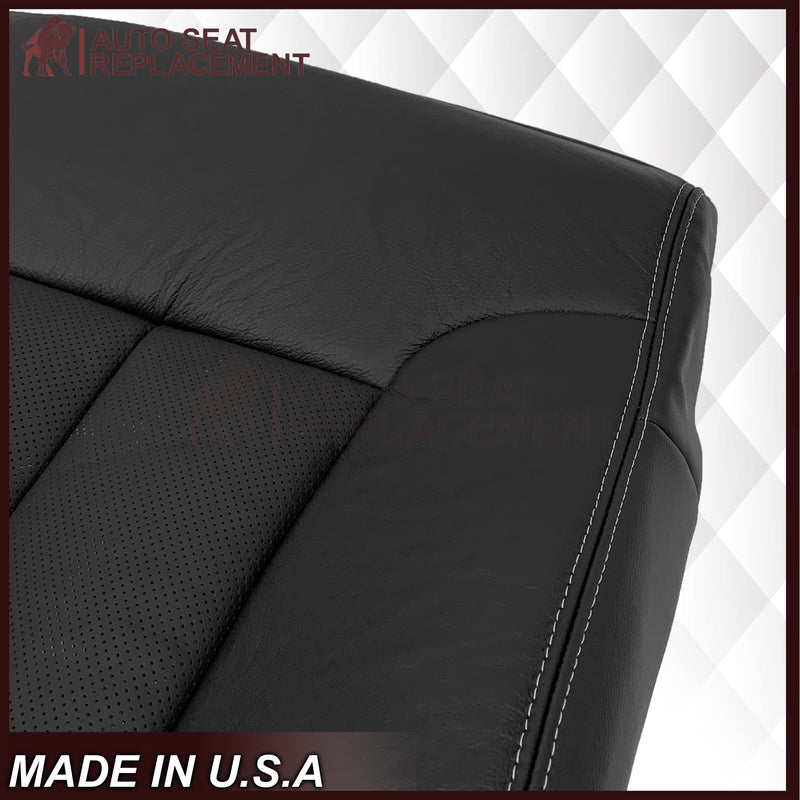 2009 - 2014 Ford F-150 Lariat Replacement Perforated Genuine Leather / Synthetic Leather Seat Cover In Black