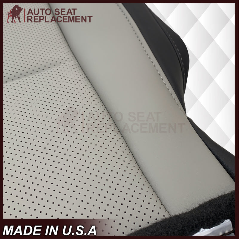 2016-2022 Lexus RX350 RX450h Replacement Perforated Synthetic Leather Seat Cover: 2-Tone Gray & Black