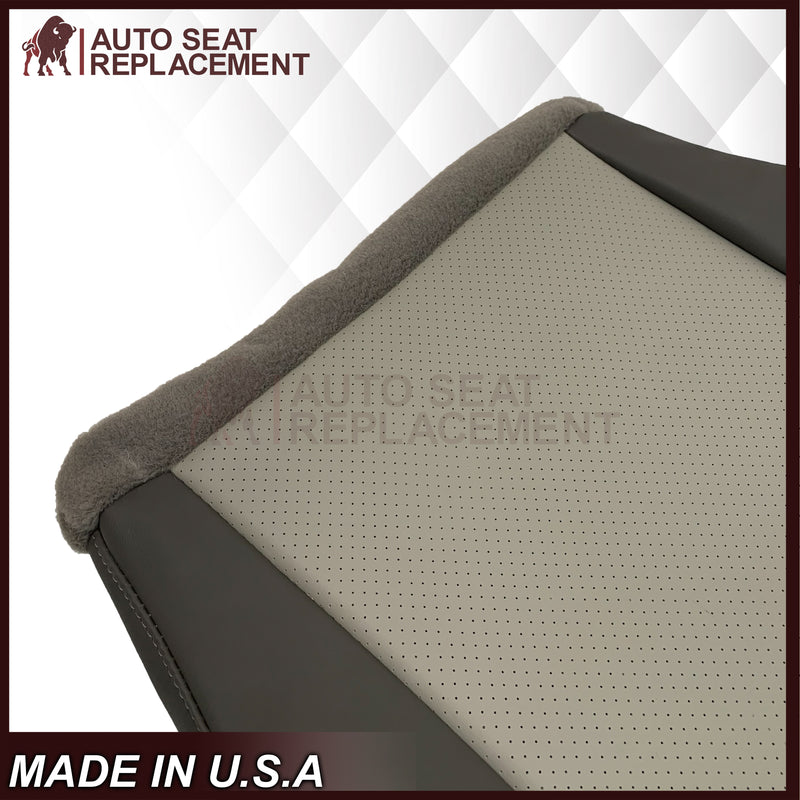 2008-2010 Jeep Grand Cherokee  Front Bottom Synthetic Leather Seat Cover 2 Tone Tan (Dk Khaki/Lt Graystone)