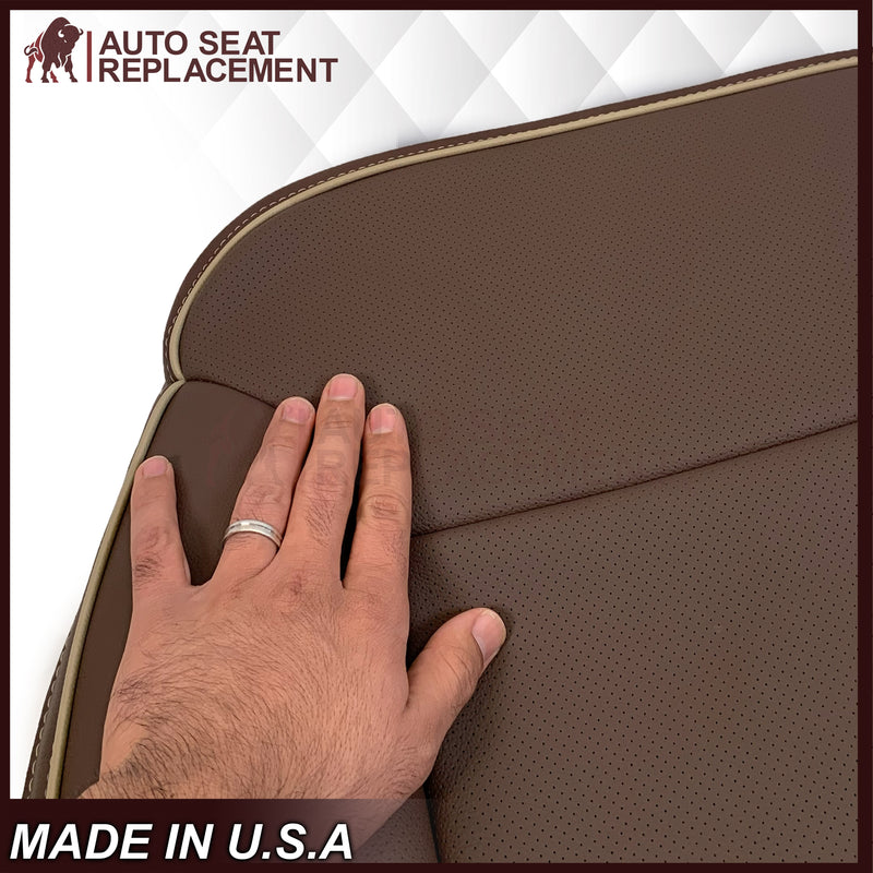 2014-2019 Chevy Silverado 1500 2500HD 3500HD High Country Replacement Perforated Genuine Leather OR Synthetic Leather Seat Covers: Brown - Auto Seat Replacement